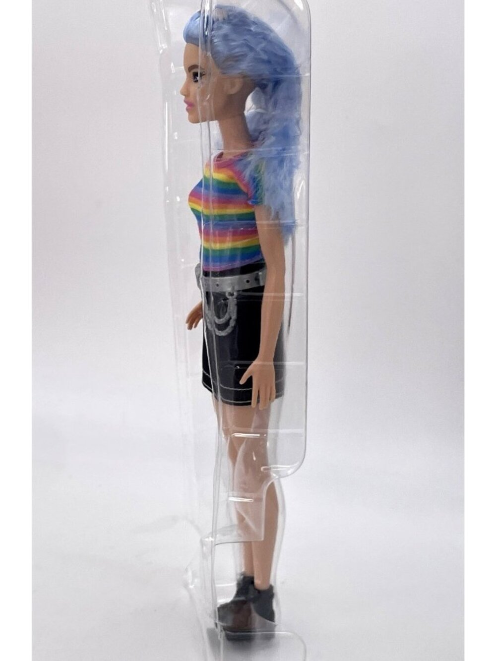 Mattel Barbie Fashionista Doll 170 Blue Hair Rainbow Top Black Skirt NIB Rare - Picture 8 of 12
